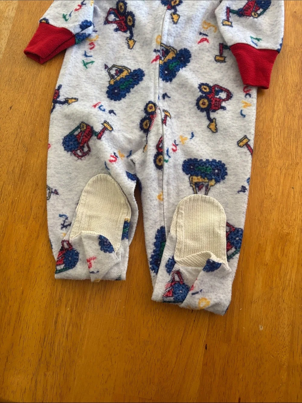 Vintage Screamers Construction Red-Trim Kids One-Piece Footed Pajama 2T
